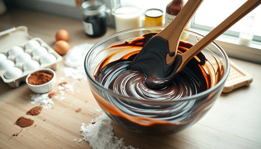 incorporate chocolate into batter