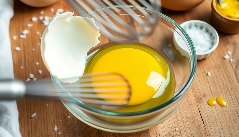 incorporate egg yolk gradually