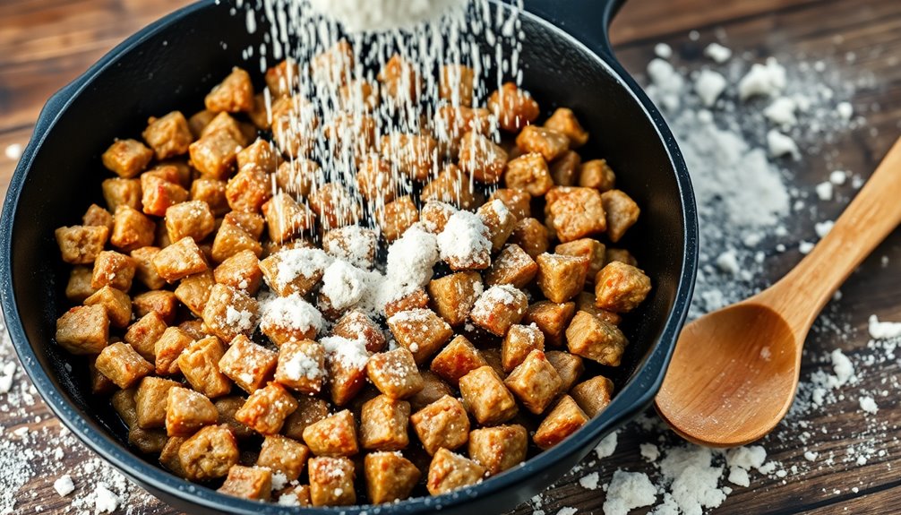 incorporate flour into sausage