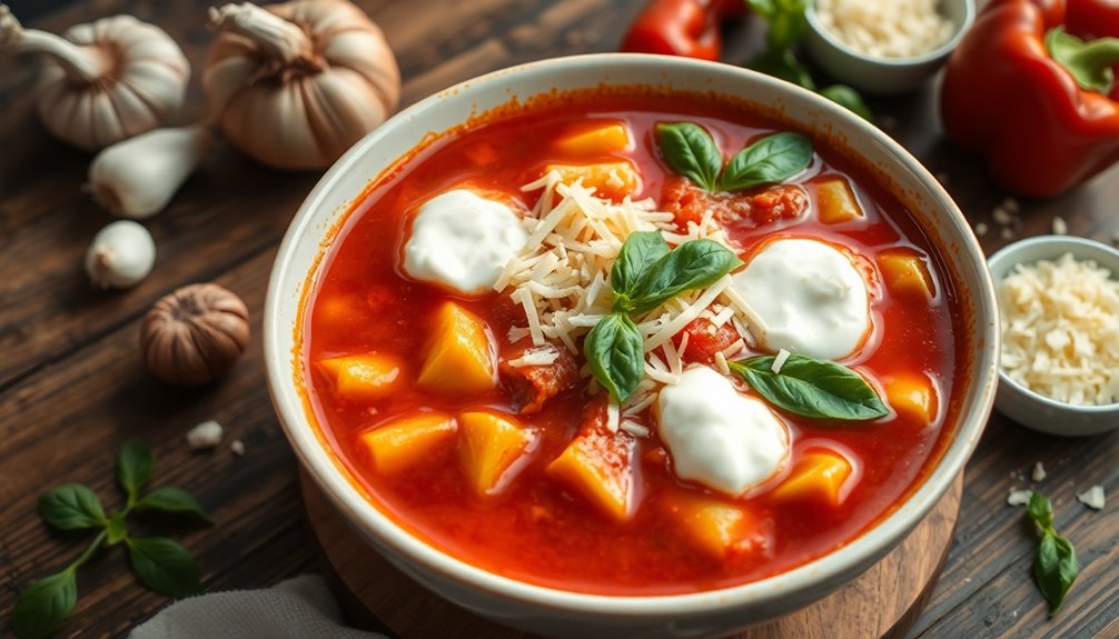 lasagna inspired soup dish