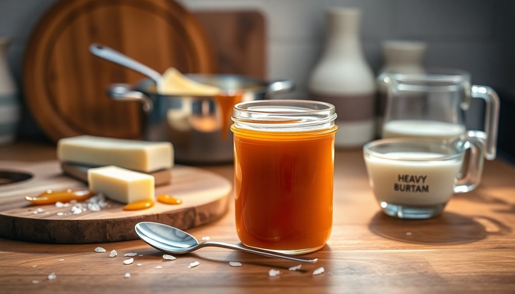 making homemade caramel sauce