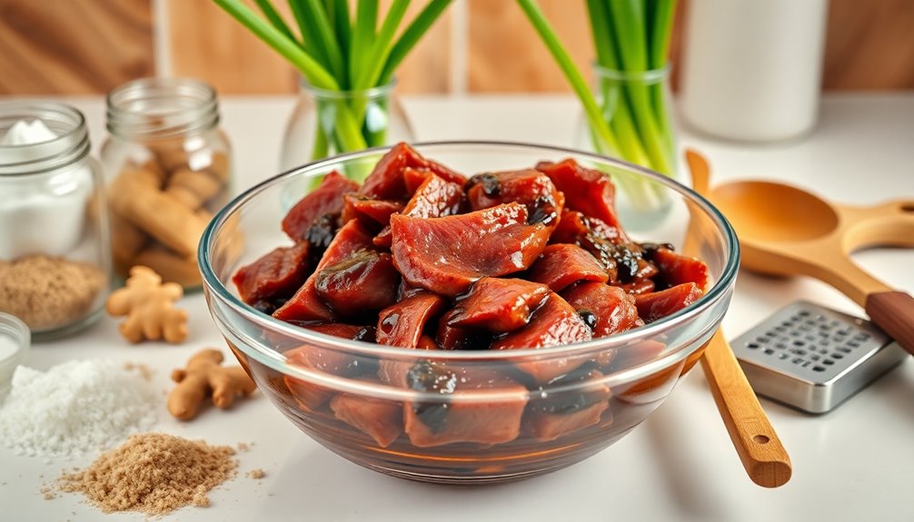 marinate ingredients in soy