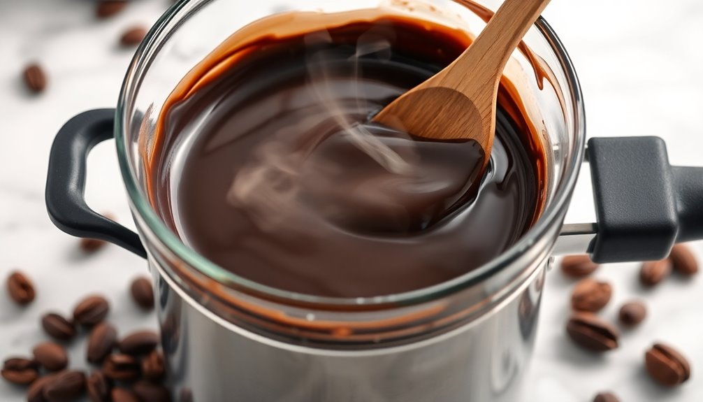 melt dark chocolate carefully