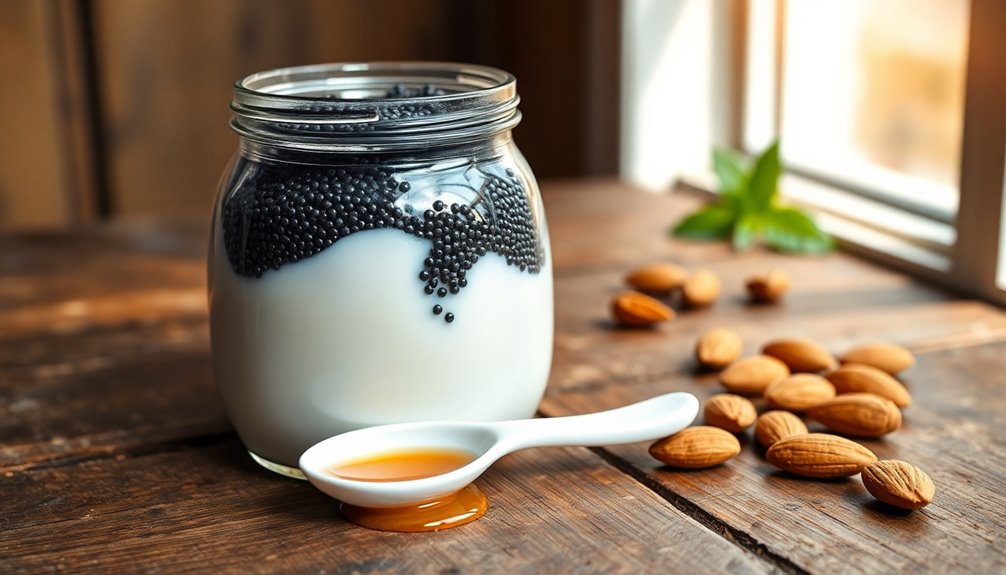 mix chia seeds with liquid