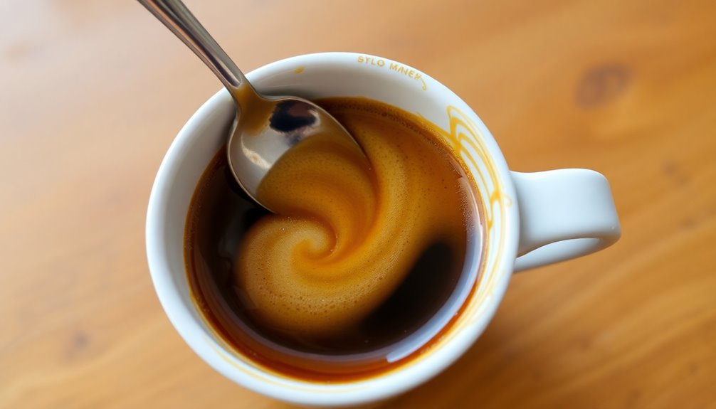 mix espresso with foam