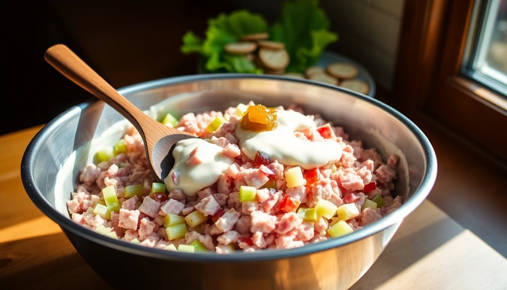 mix mayonnaise thoroughly in