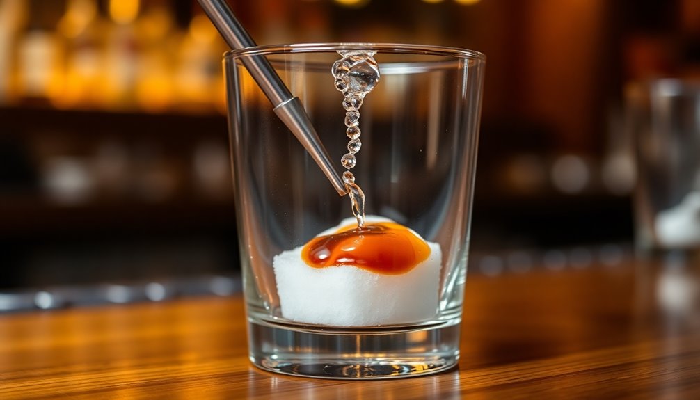 muddle sugar with bitters