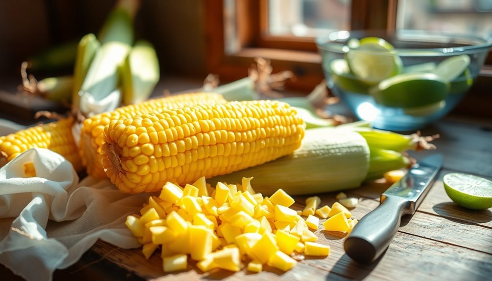 peel and wash corn