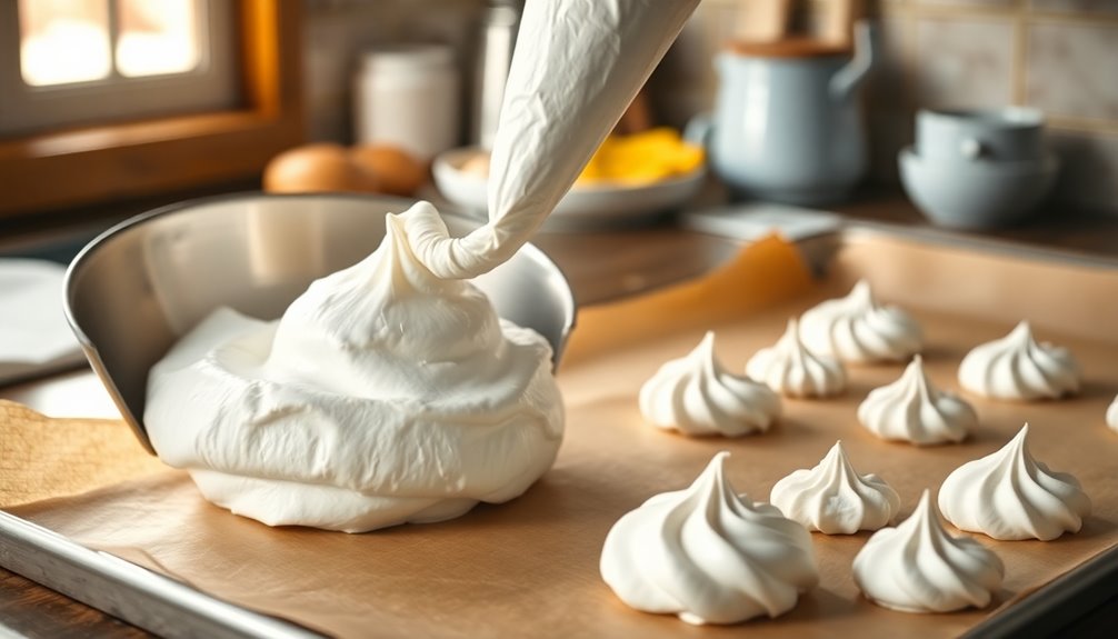 pipe meringue onto sheet