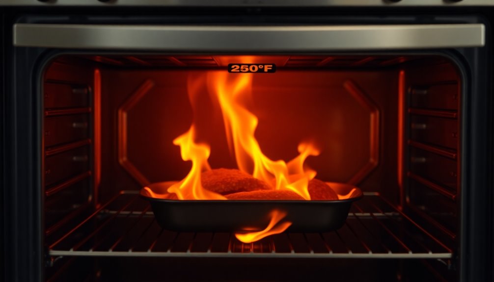 preheat oven to 250 f