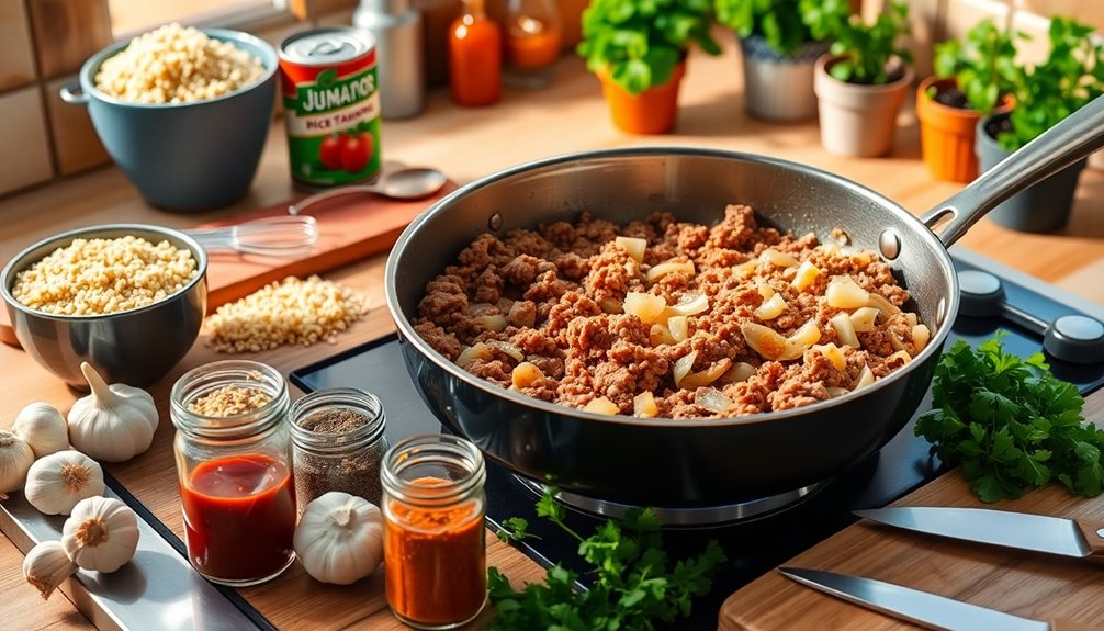 prepare filling mixture ingredients