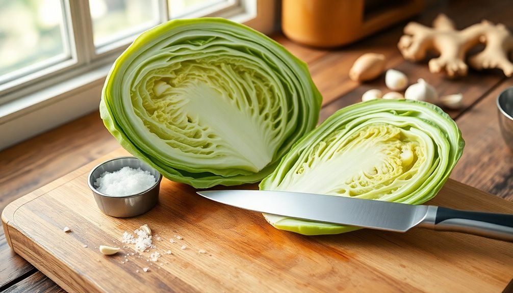 prepare napa cabbage leaves