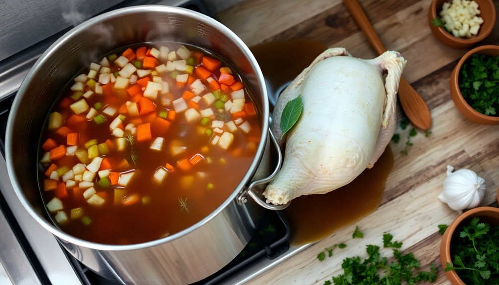 prepare turkey stock base