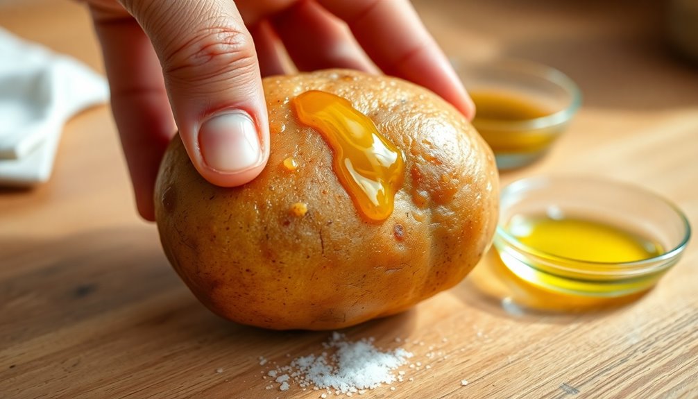 rub surface with olive oil