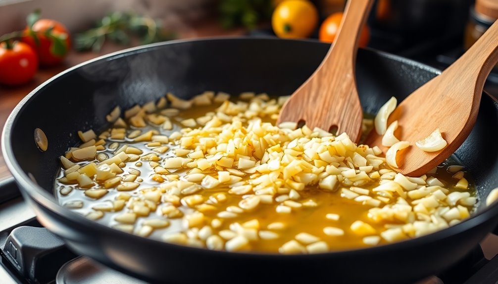 saut onions and garlic