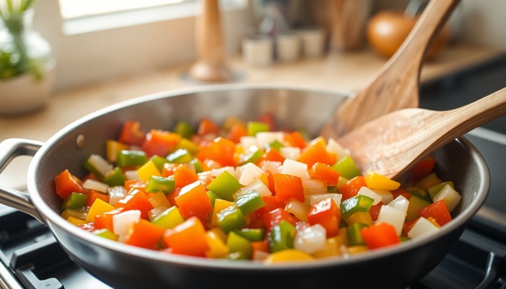 saut vegetables until tender