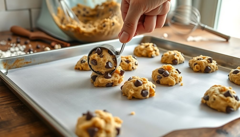 scoop dough onto sheet
