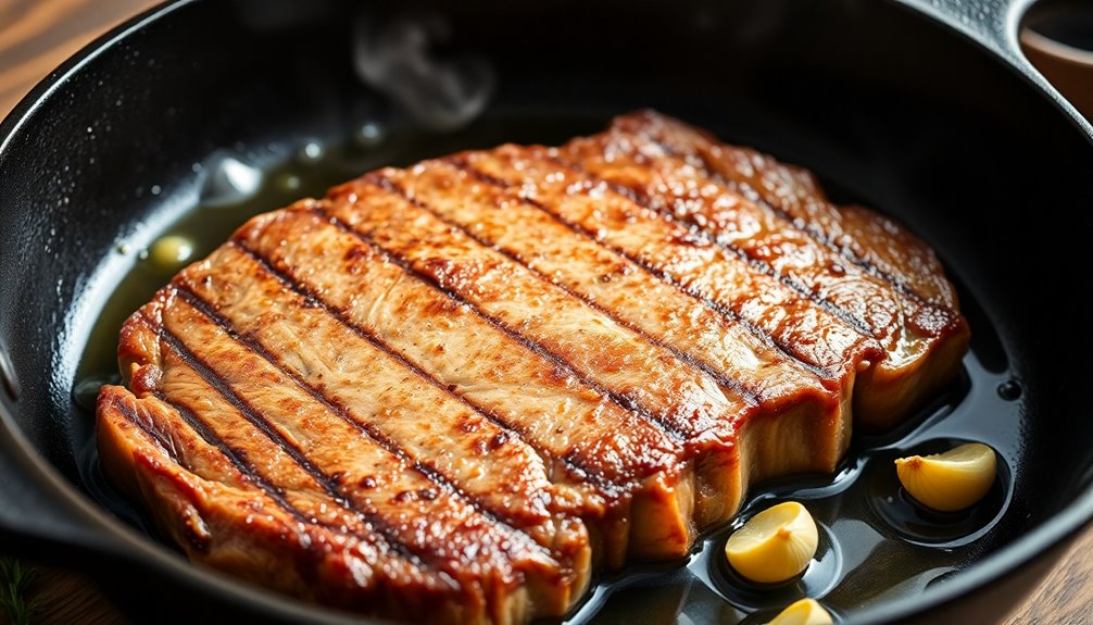 sear beef over high heat