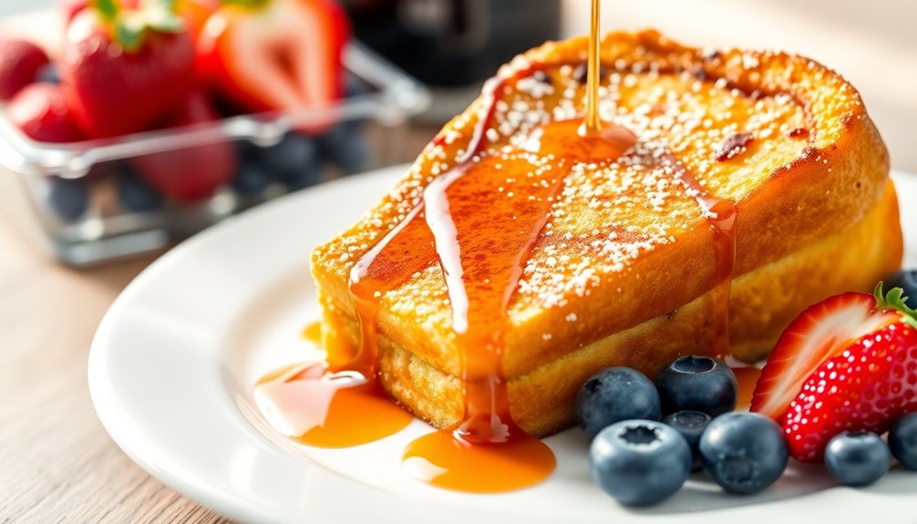 serve pancakes with syrup