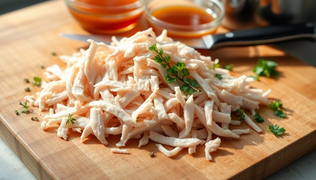 shred leftover turkey meat