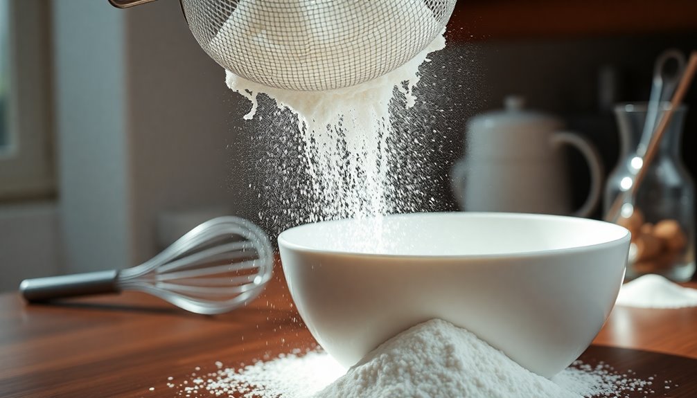sift flour with baking powder