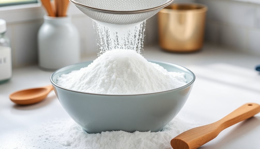 sift powdered sugar completely