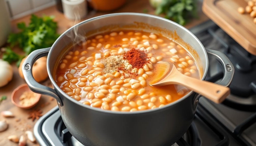 simmering with added spices