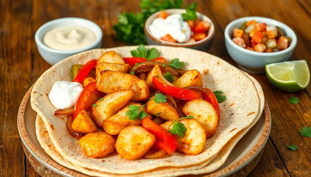spicy chicken fajita preparation