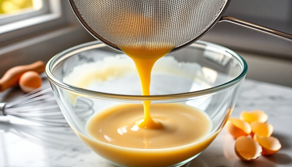 strain custard mixture carefully