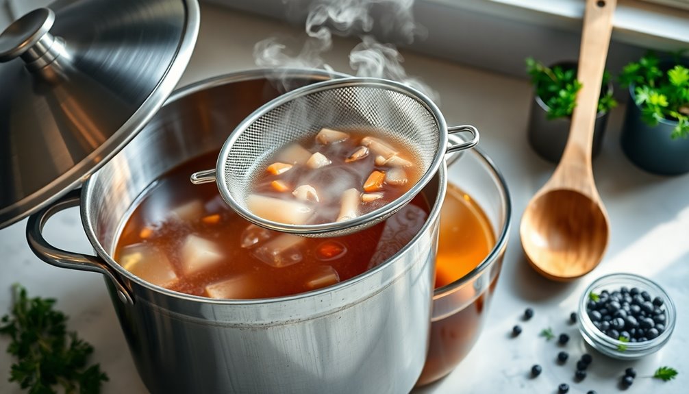 strain the broth mixture