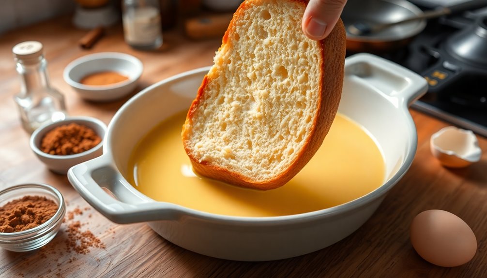 thoroughly dip bread slices