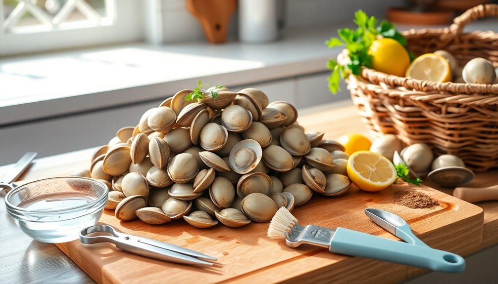 thoroughly prepare fresh clams