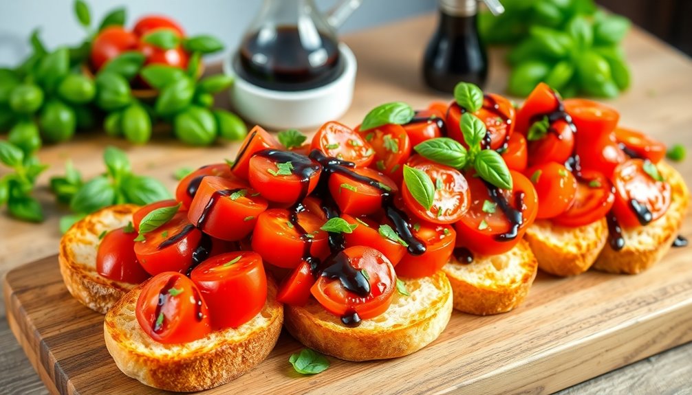 tomato topped toasted bread
