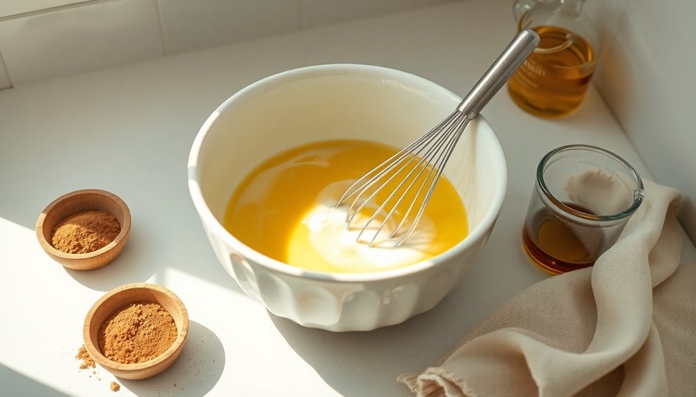 whisk eggs with milk