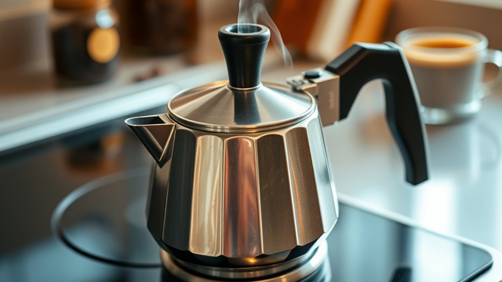 brewing moka pot coffee