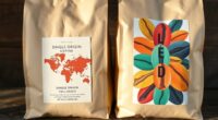 coffee origin and blend labels