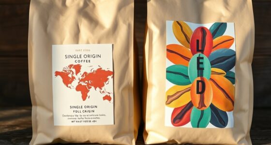 coffee origin and blend labels