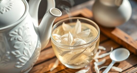 gentle white tea brewing