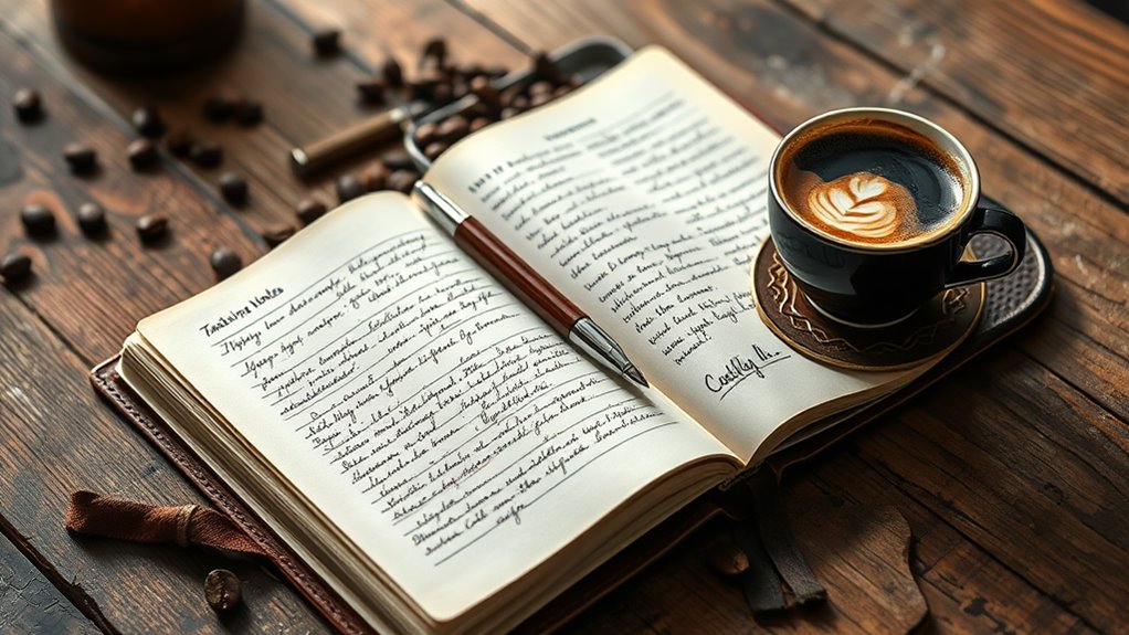 personalized coffee journal setup