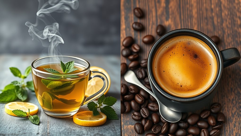 tea lowers coffee risks