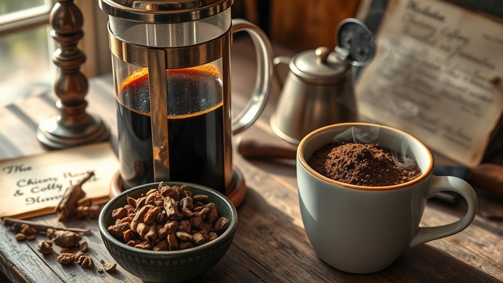 traditional chicory coffee brewing