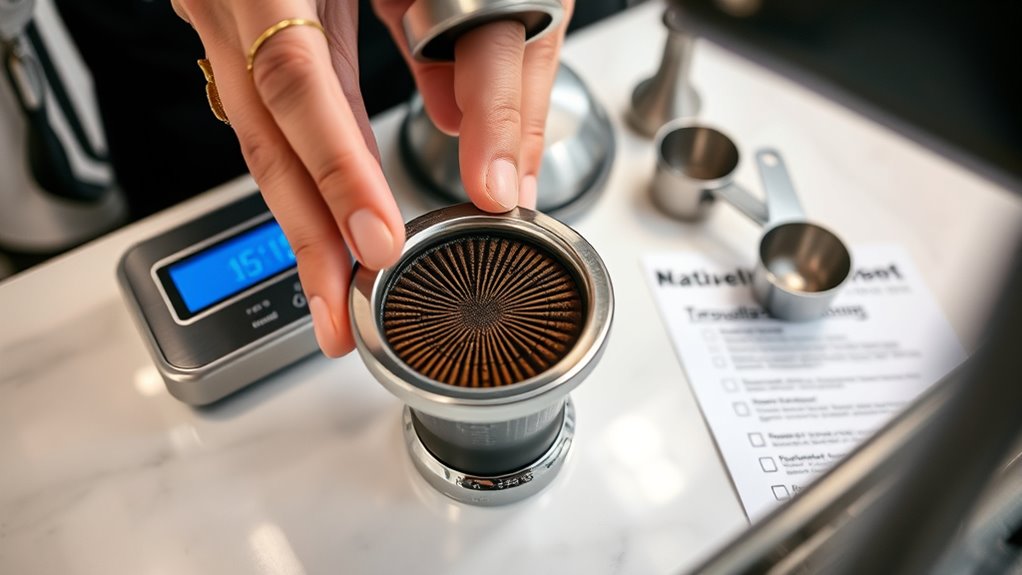 check coffee dose consistency