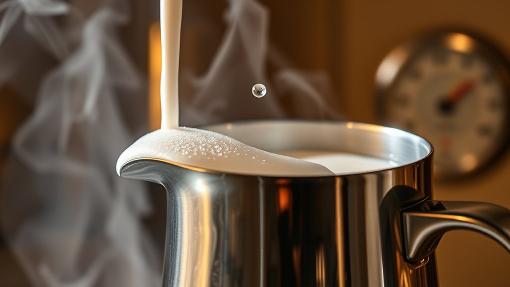 optimal milk frothing temperature