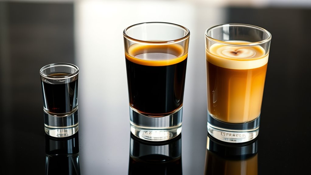 different espresso shot lengths