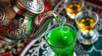 pouring moroccan mint tea