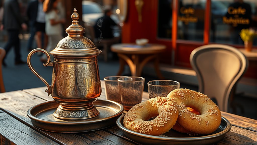 turkish tea and simit