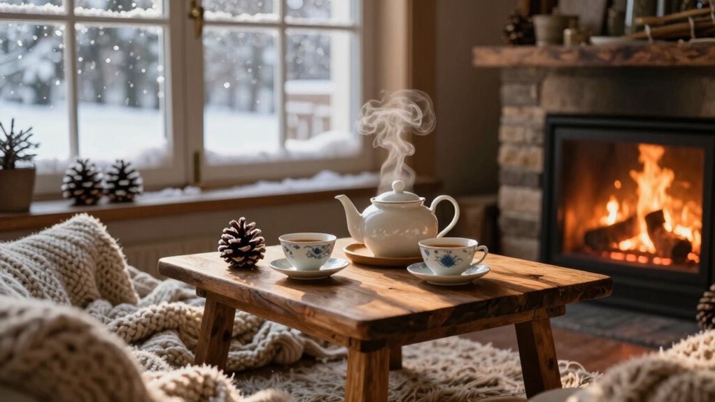 cozy winter tea sanctuary