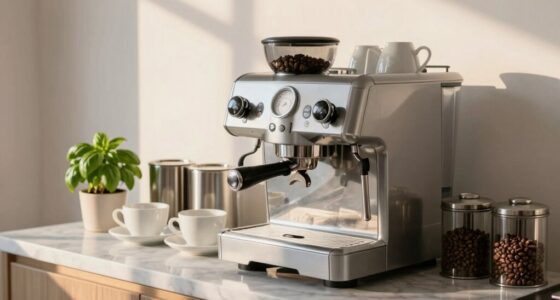 neatly arranged coffee area