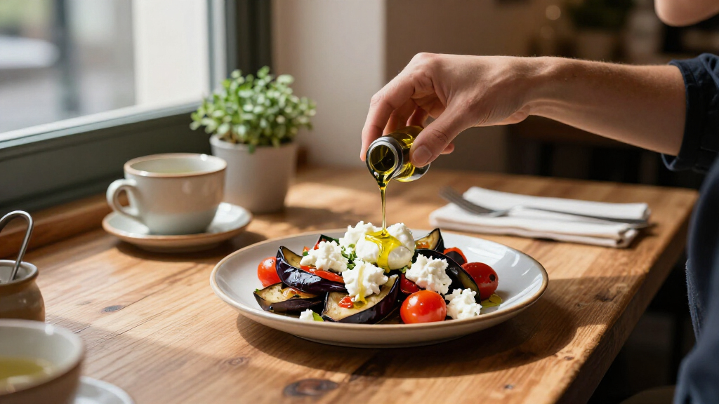 Melanzane, Pomodorini Confit E Ricotta Salata, Antipasto Vegetariano